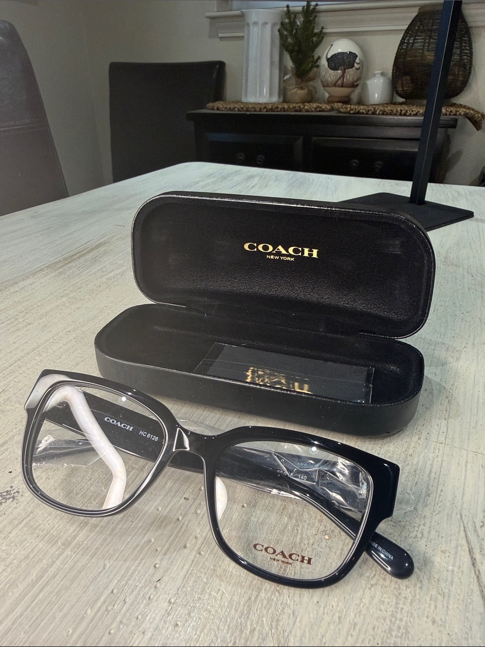 Coach Black Oversized Square Eyeglass Frames with Case - Picture 1 of 5